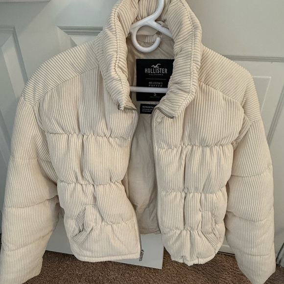 Hollister Jackets & Blazers - Hollister Off-White Ribbed Jacket